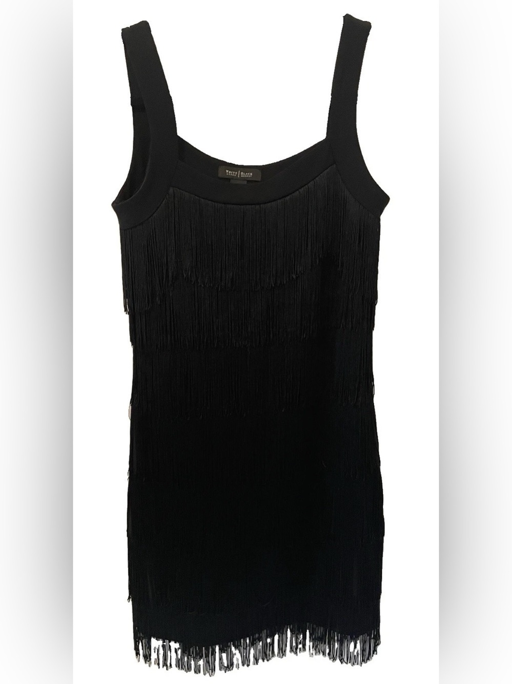 White House Black Market Black Fringe Tank Dress